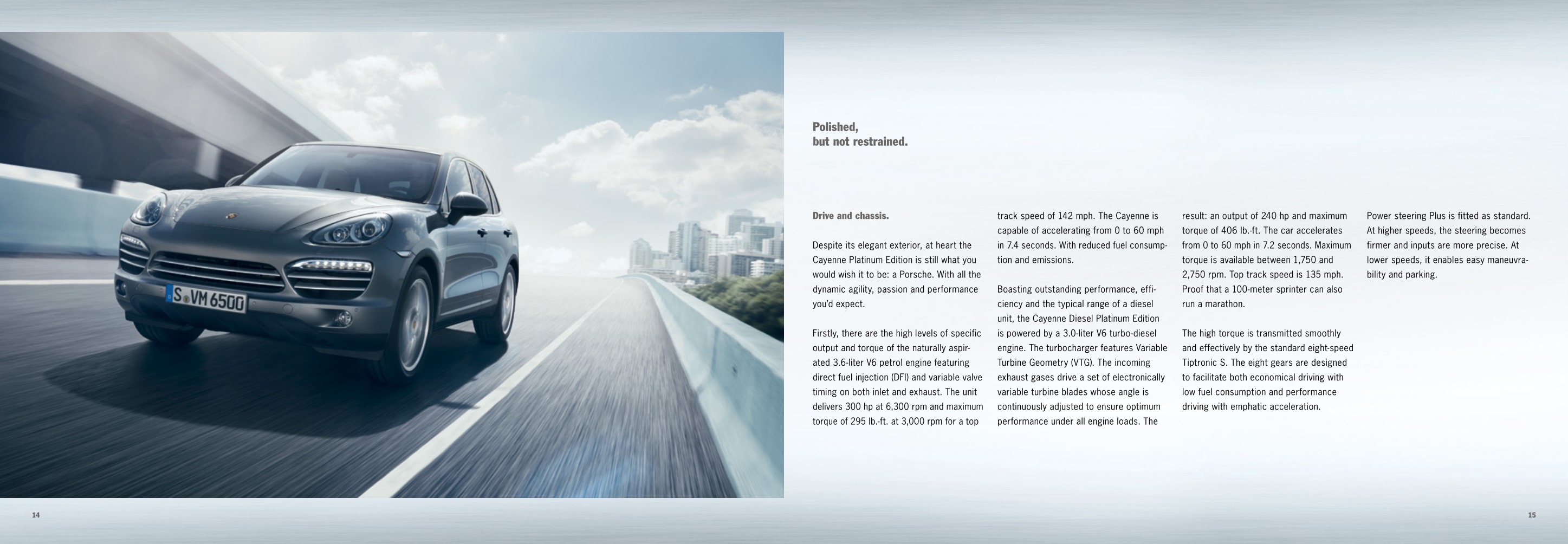 2014 Porsche Cayenne Platinum Brochure Page 1